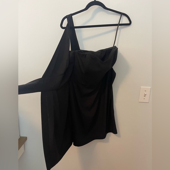 NWOT Club Monaco One Shoulder Wrap Jaspers Dress in Black - Size 4 - Picture 6 of 9
